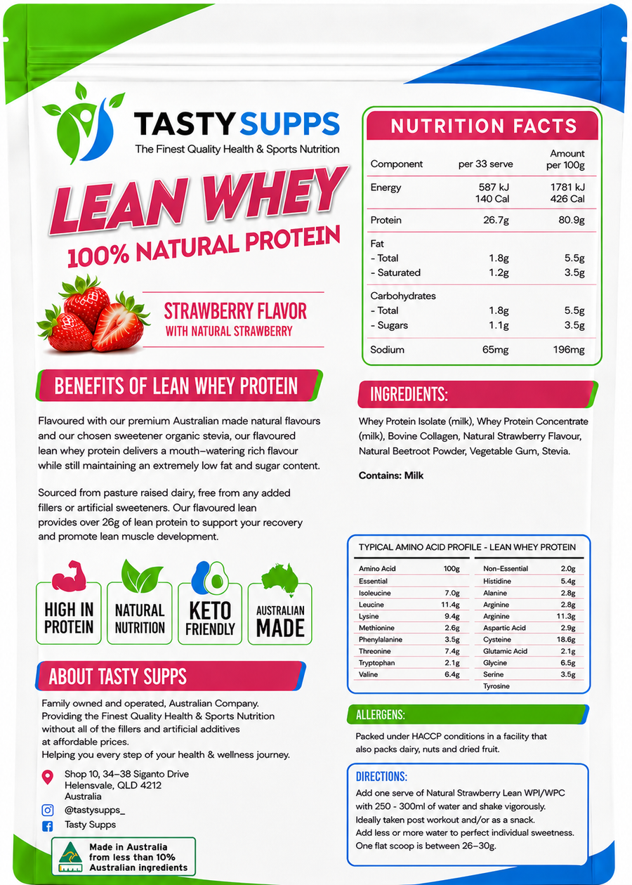 100% Lean Whey Protein Strawberry